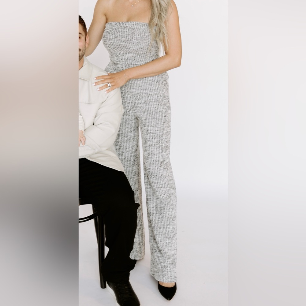Altar'd State Gray Knit Jumpsuit